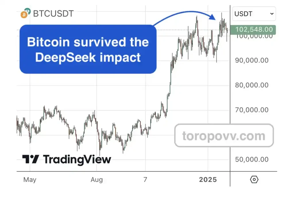 Bitcoin survived deepseek impact